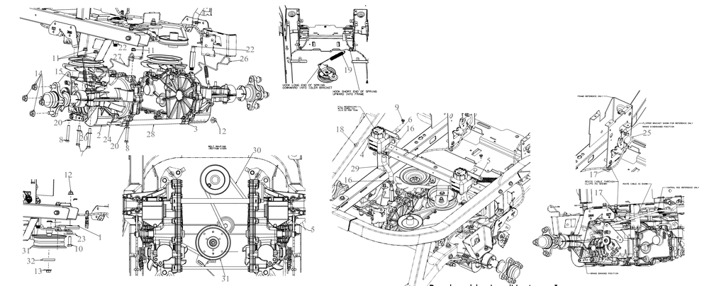 Drive Diagram and Parts List for ZT2-54KW (17RIEACI010)(2020) Cub Cadet Lawn Tractor